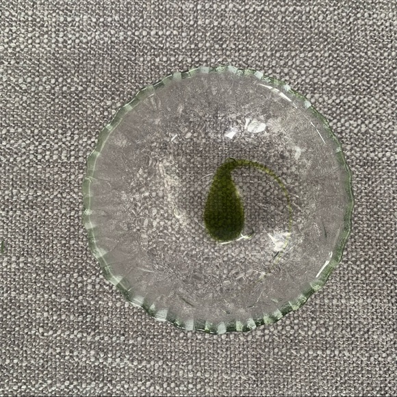 Green Teardrop Art Glass Bowl Handmade Artisan Made Textured - Picture 5 of 15